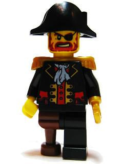 LEGO Minifigure-Captain Brickbeard - Plain Bicorne Hat-Pirates / Pirates II-PI116-Creative Brick Builders